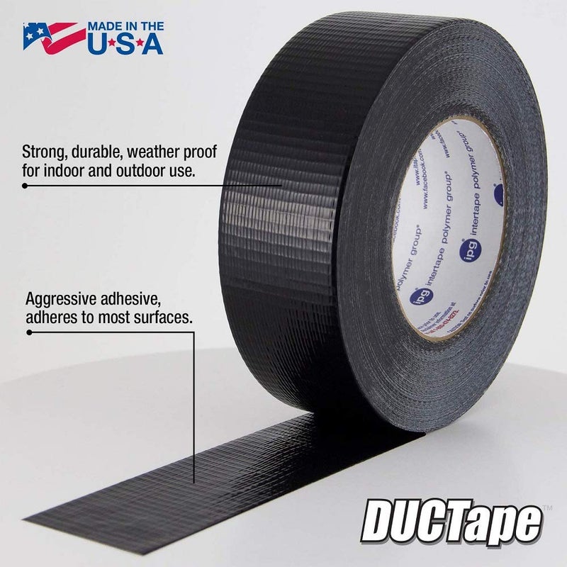 IPG JobSite DUCTape, Colored Duct Tape, 1.88" x 20 yd, Black (Single Roll) - Image 2